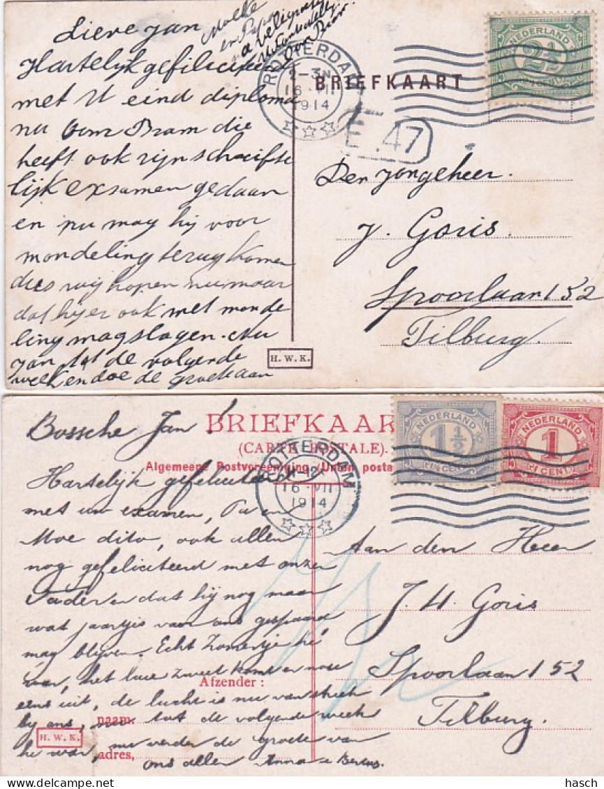 238913Velp, 1914 (zie Rechtsonder) - Schelpengalerij. 1914 (2 Kaarten) - Velp / Rozendaal