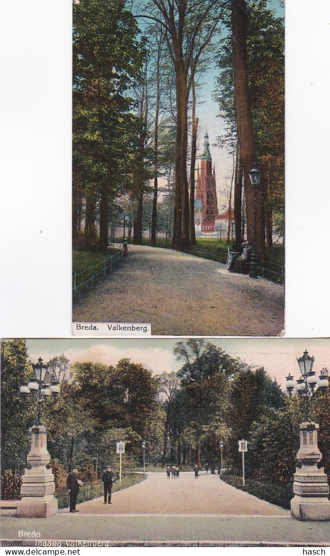 238971Breda, Ingang Valkenberg 1907 – Valkenberg (2 Kaarten) - Breda