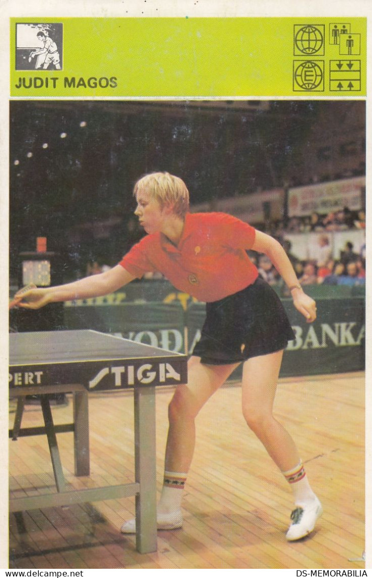 Table Tennis Judit Magos Hungary Trading Card Svijet Sporta - Tennis De Table