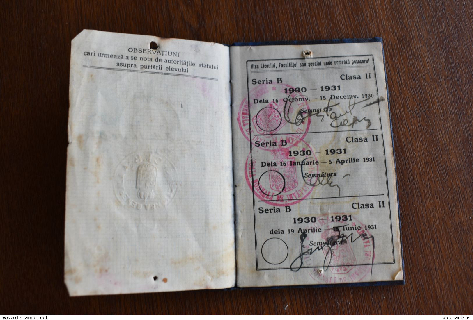 Legitimatie Romania CFR Caile Ferate Romane 1930 Carnet De Identitate Pentru Elevii Liceelor Militare Si Civile - Europe