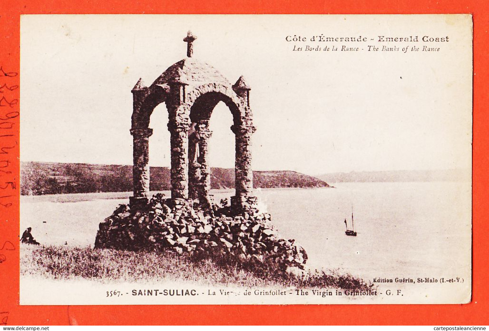 02666  / ⭐ ◉ SAINT-SULIAC 35-Ille Vilaine Breitz ◉ Vierge GRINFOLLET Bords RANCE 1930s ◉ Edition GUERIN St-Malo G.F 3567 - Saint-Suliac