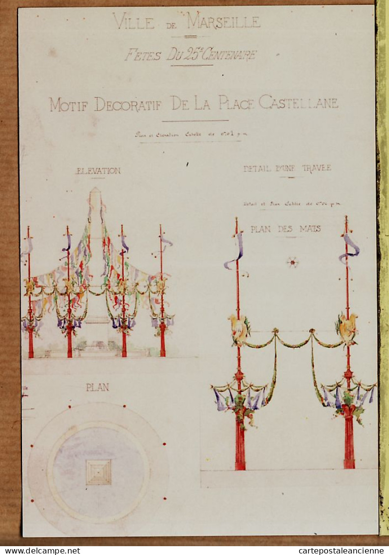 02520 ● MARSEILLE Exposition UN AIR DE FETE 1994 Motif Décoration Place CASTELLANE 1899 Archives Ville Place CARLI - Internationale Tentoonstelling Voor Elektriciteit En Andere