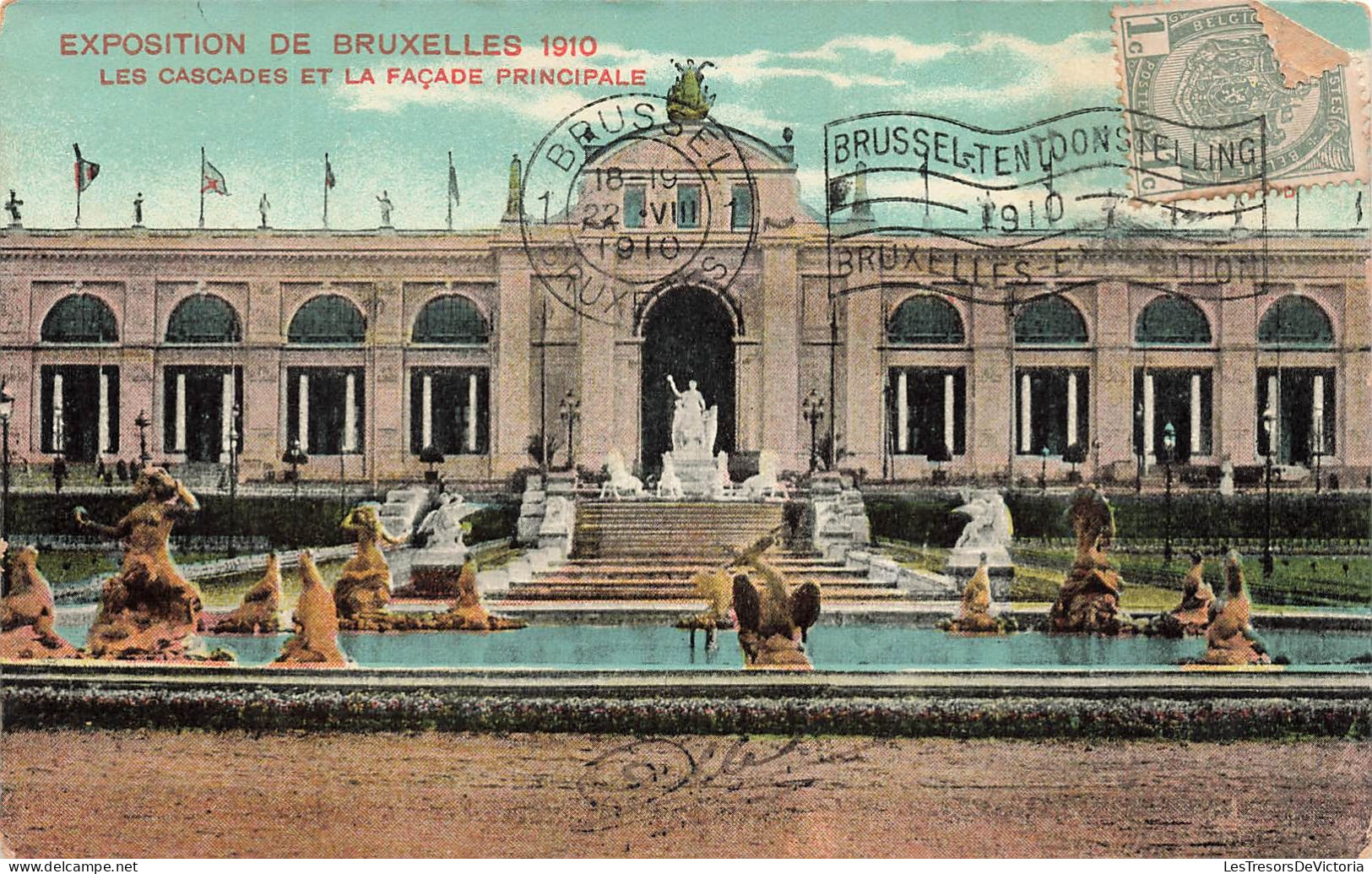 BELGIQUE - Bruxelles - Exposition De Bruxelles 1910 - Les Cascades Et La Façade Principale - Carte Postale Ancienne - Expositions Universelles