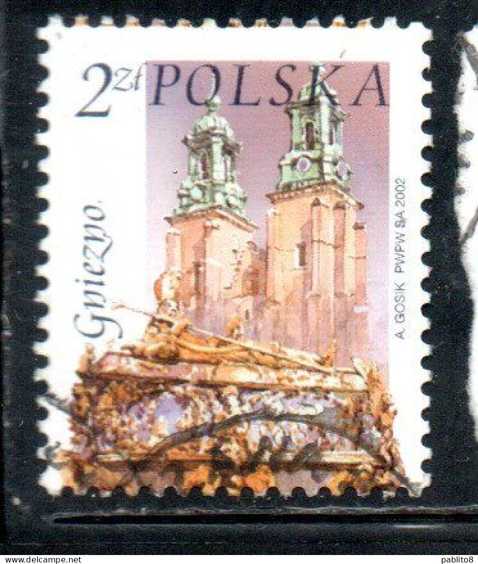 POLONIA POLAND POLSKA 2002 CHURCH CATHEDRAL ST. ADALBERT'S COFFIN GNIEZNO 2z USATO USED OBLITERE' - Usati