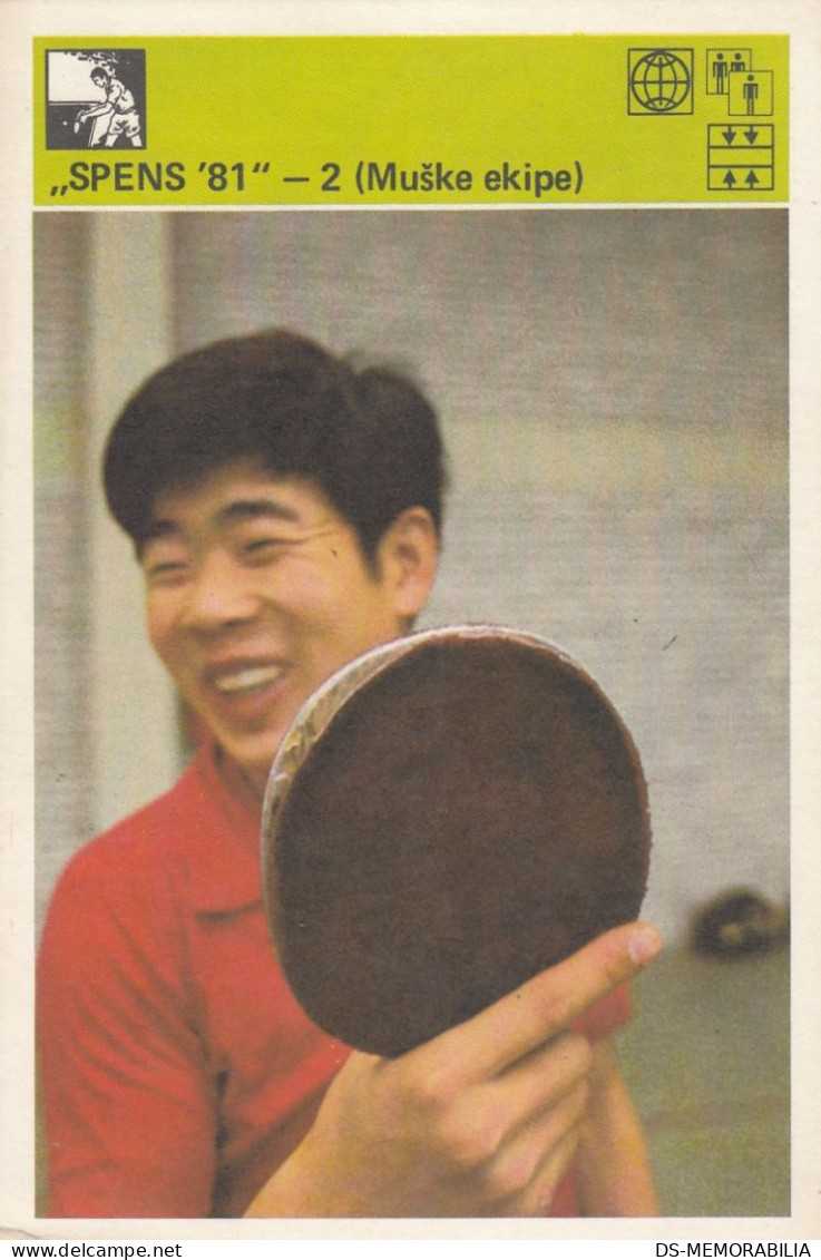 Table Tennis World Championship SPENS 81 Liang Ko Liang China Trading Card Svijet Sporta - Tennis De Table