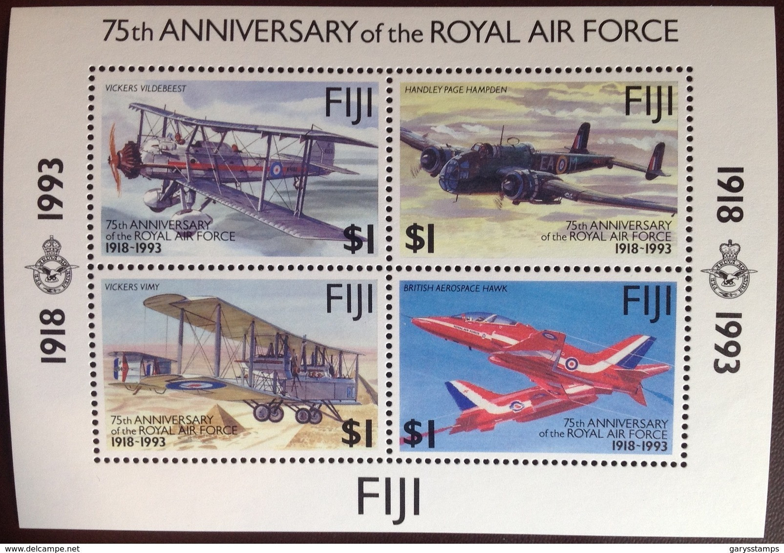 Fiji 1993 Royal Airforce Aircraft Minisheet MNH - Fiji (1970-...)