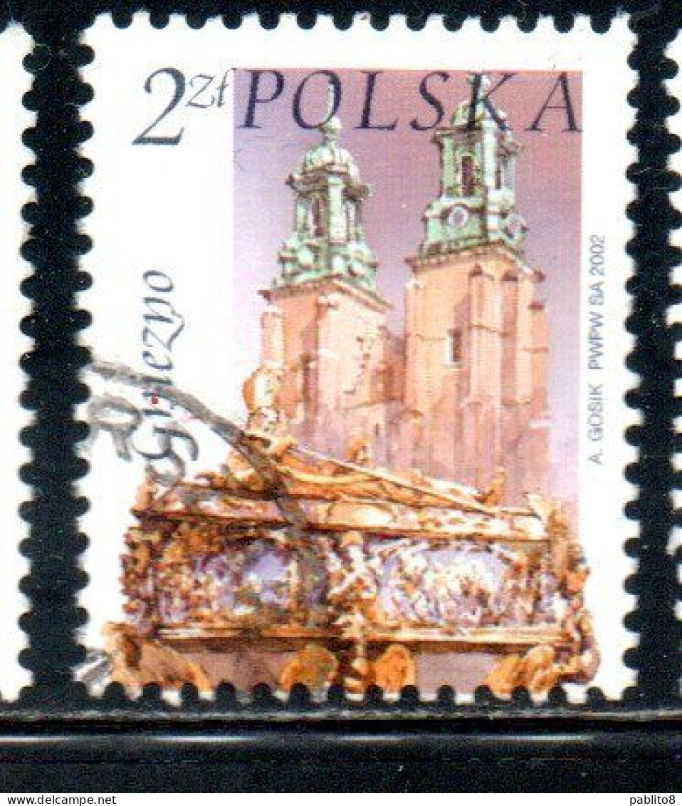 POLONIA POLAND POLSKA 2002 CHURCH CATHEDRAL ST. ADALBERT'S COFFIN GNIEZNO 2z USATO USED OBLITERE' - Oblitérés