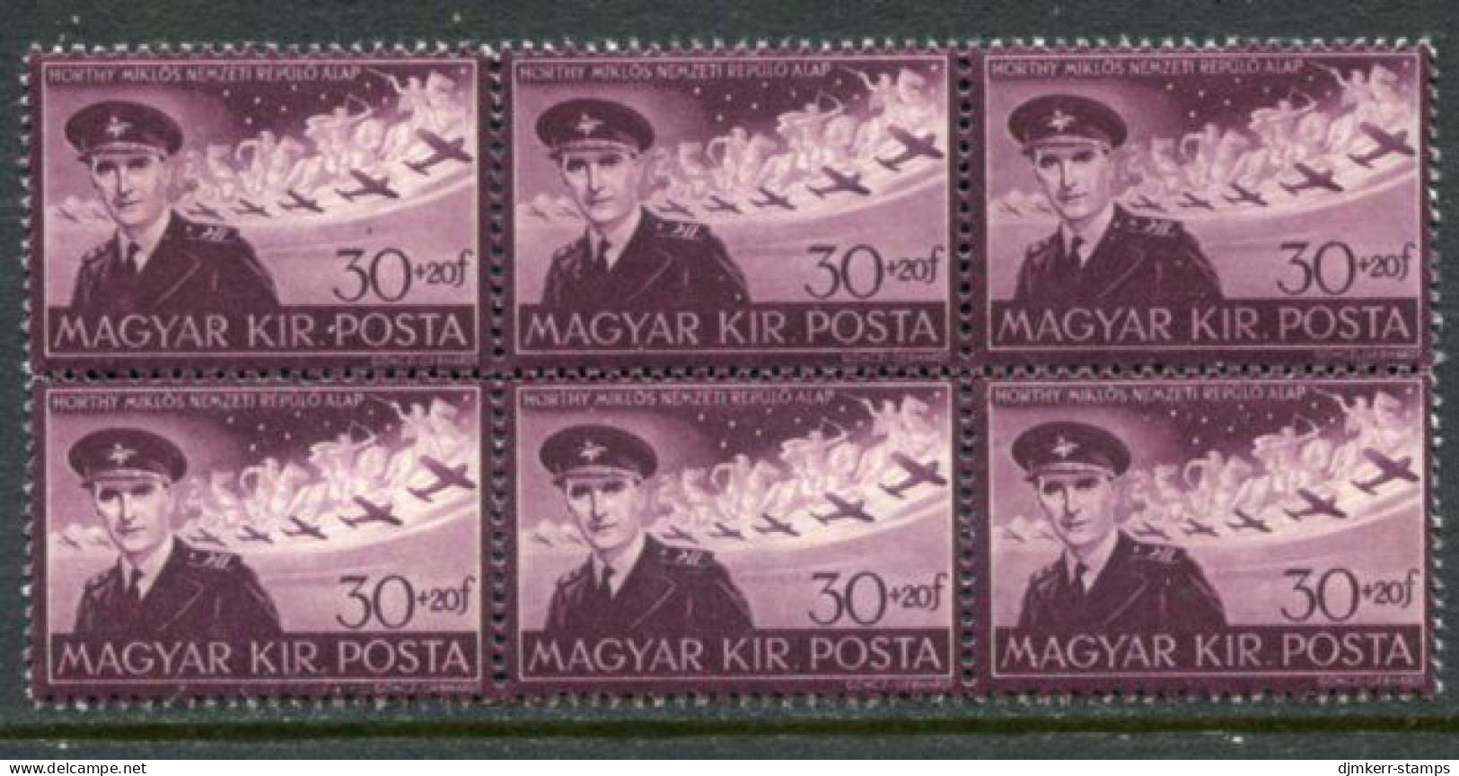 HUNGARY 1943 Horthy Commemoration Block Of 6 MNH / **.  Michel 735 - Unused Stamps