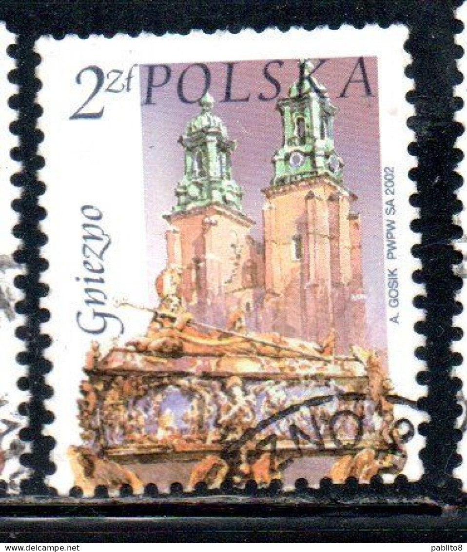 POLONIA POLAND POLSKA 2002 CHURCH CATHEDRAL ST. ADALBERT'S COFFIN GNIEZNO 2z USATO USED OBLITERE' - Oblitérés