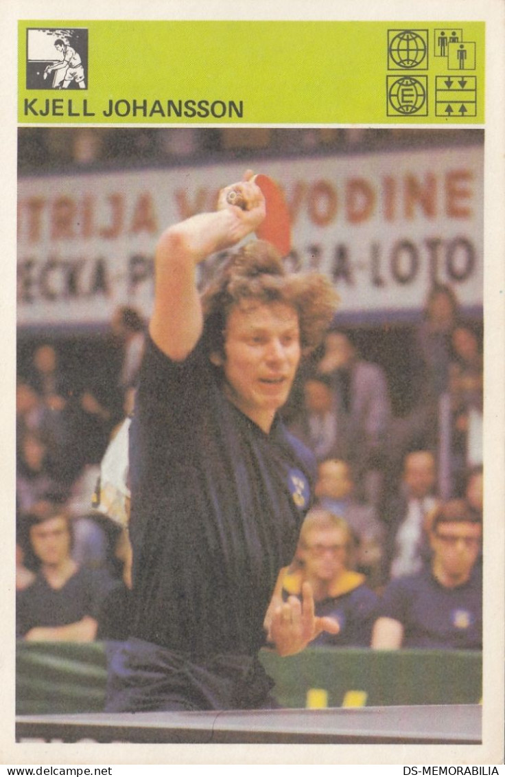 Table Tennis Kjell Johansson Sweden Trading Card Svijet Sporta - Tennis De Table