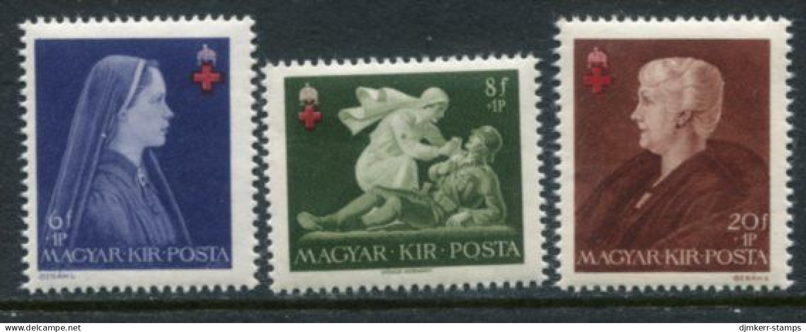 HUNGARY 1942 Red Cross Perforated MNH / **.  Michel 696-98A - Ungebraucht