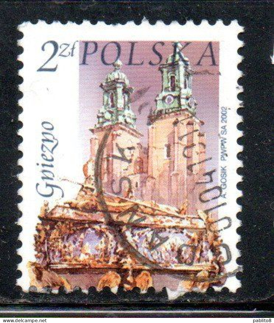 POLONIA POLAND POLSKA 2002 CHURCH CATHEDRAL ST. ADALBERT'S COFFIN GNIEZNO 2z USATO USED OBLITERE' - Usados