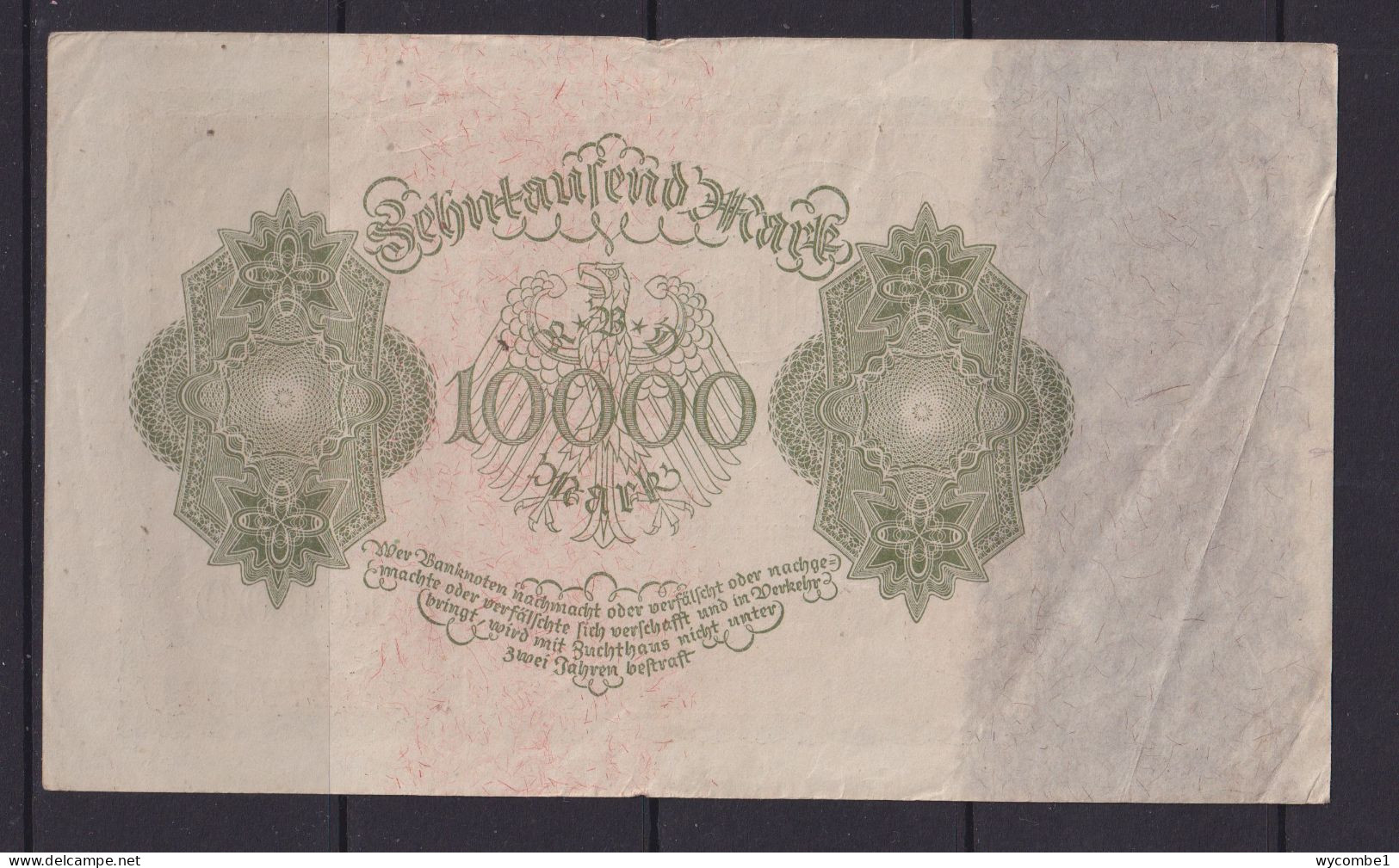 GERMANY - 1922 Reichsbanknote  10000 Mark Circulated Banknote - 10000 Mark