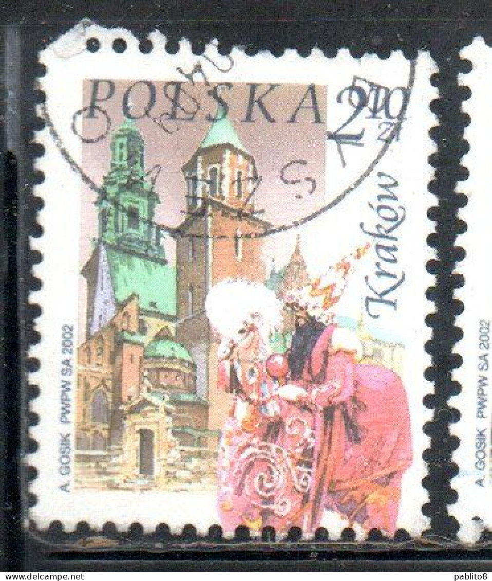 POLONIA POLAND POLSKA 2002 WAWEL CATHEDRAL ST. MARY'S CHURCH LAJKONIK CRACOW 2.10z USATO USED OBLITERE' - Usados