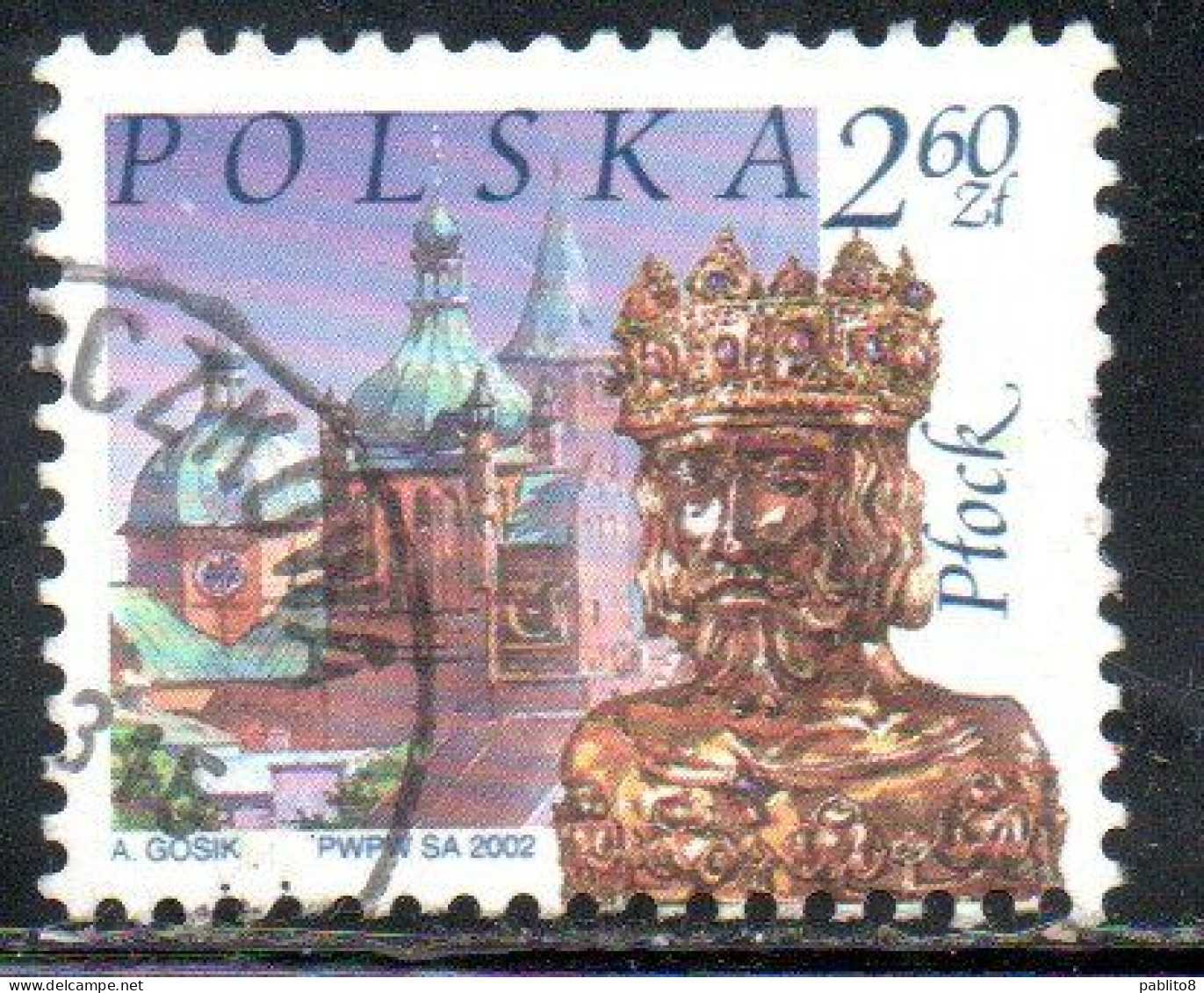 POLONIA POLAND POLSKA 2002 CITY CASTLE RELIQUARY OF ST. SIGISMUND PLOCK 2.60z USATO USED OBLITERE' - Used Stamps