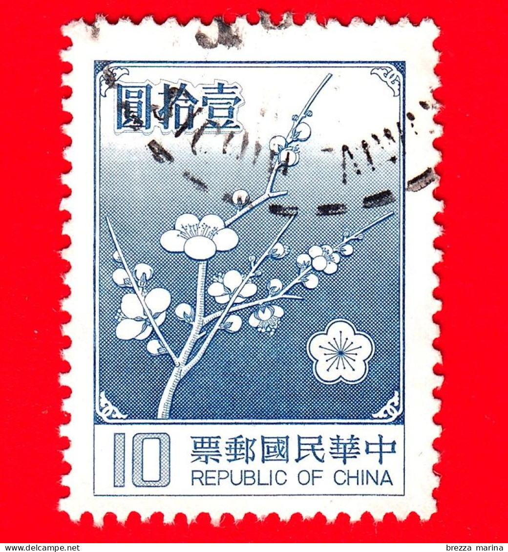 TAIWAN  - Repubblica Di Cina - Usato - 1979 - Fiori -  Prugna - National Flower - Plum Blossoms - 10 - Usados