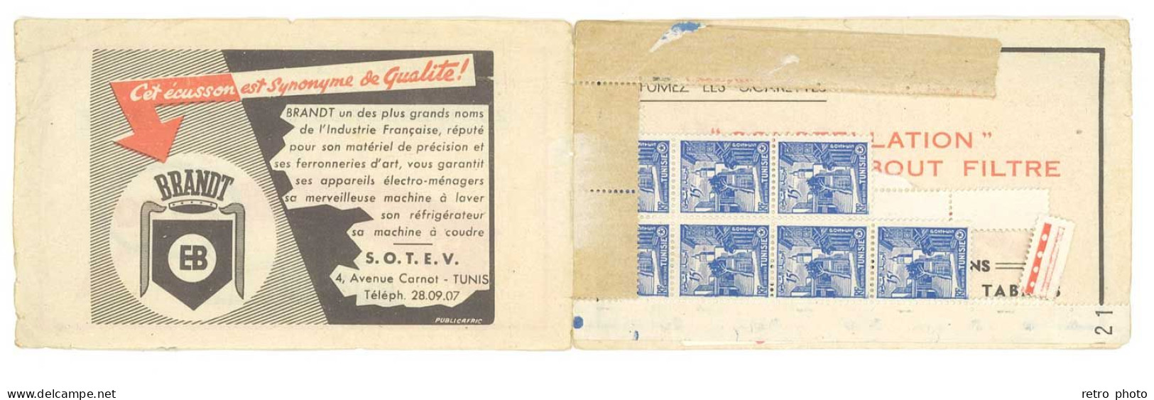 FRANCE- TUNISIE Carnet ESSO Avec 7 Timbres (debut De Dessolidarisation) Dans L'état - Altri & Non Classificati