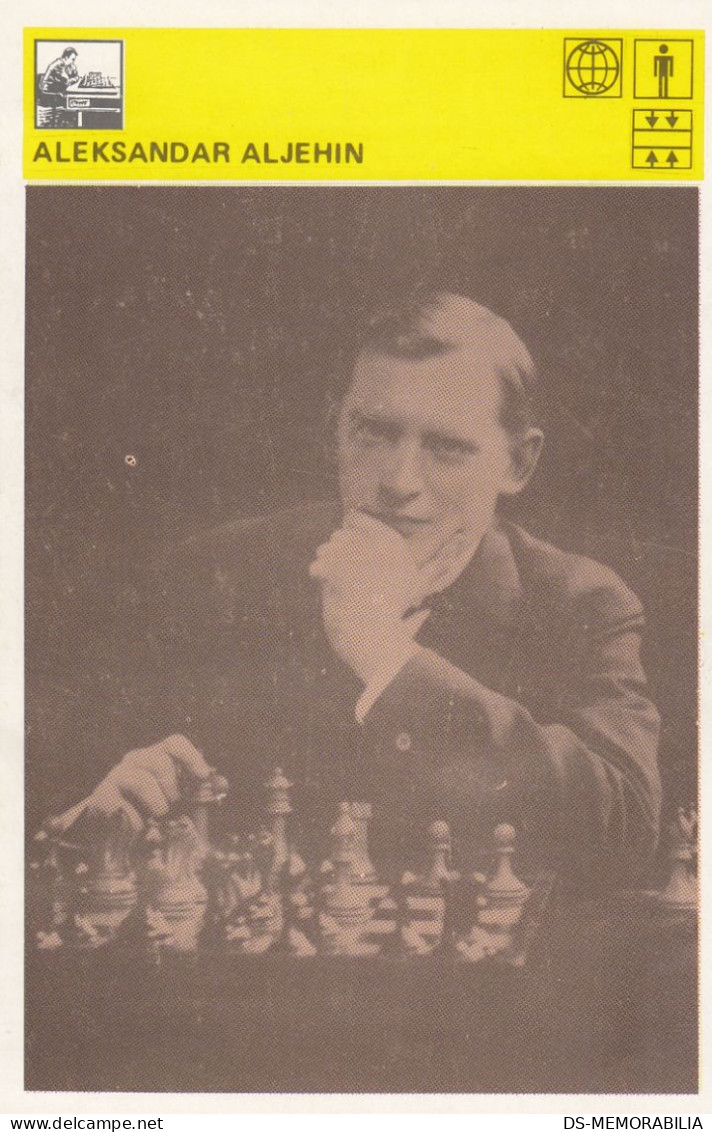 Aleksandar Aljehin USSR Russia Chess Trading Card Svijet Sporta - Echecs