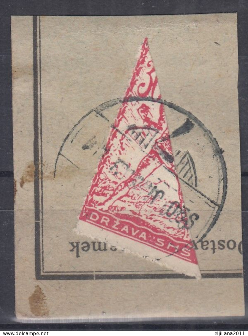 Yugoslavia 1919 Slovenia SHS ⁕ VERIGARI Chain Breaker - 30 Vin Mi.105 Half Stamp Cut Off ⁕ 1v Used On Paper RRR - Used Stamps