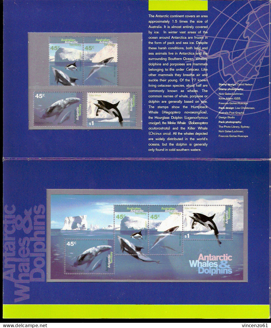 MINIFOLDER AUSTRALIA ANTARTIC WHALES & DOLPHINS BALENE E DELFINI - Ballenas