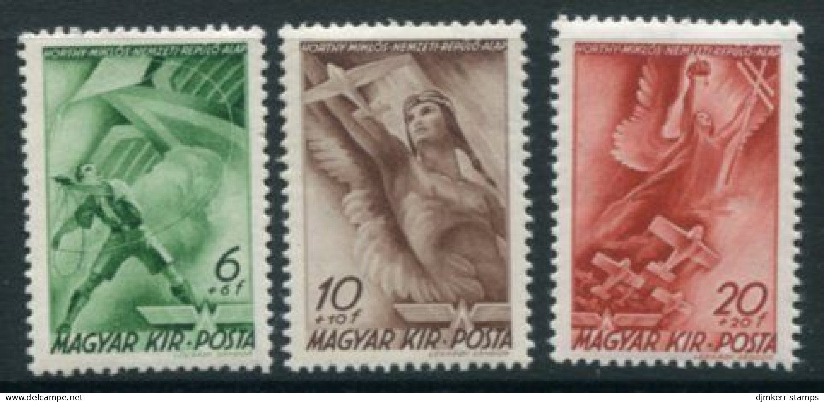 HUNGARY 1940 Horthy Aviation Fund LHM / *.  Michel 623-25 - Unused Stamps