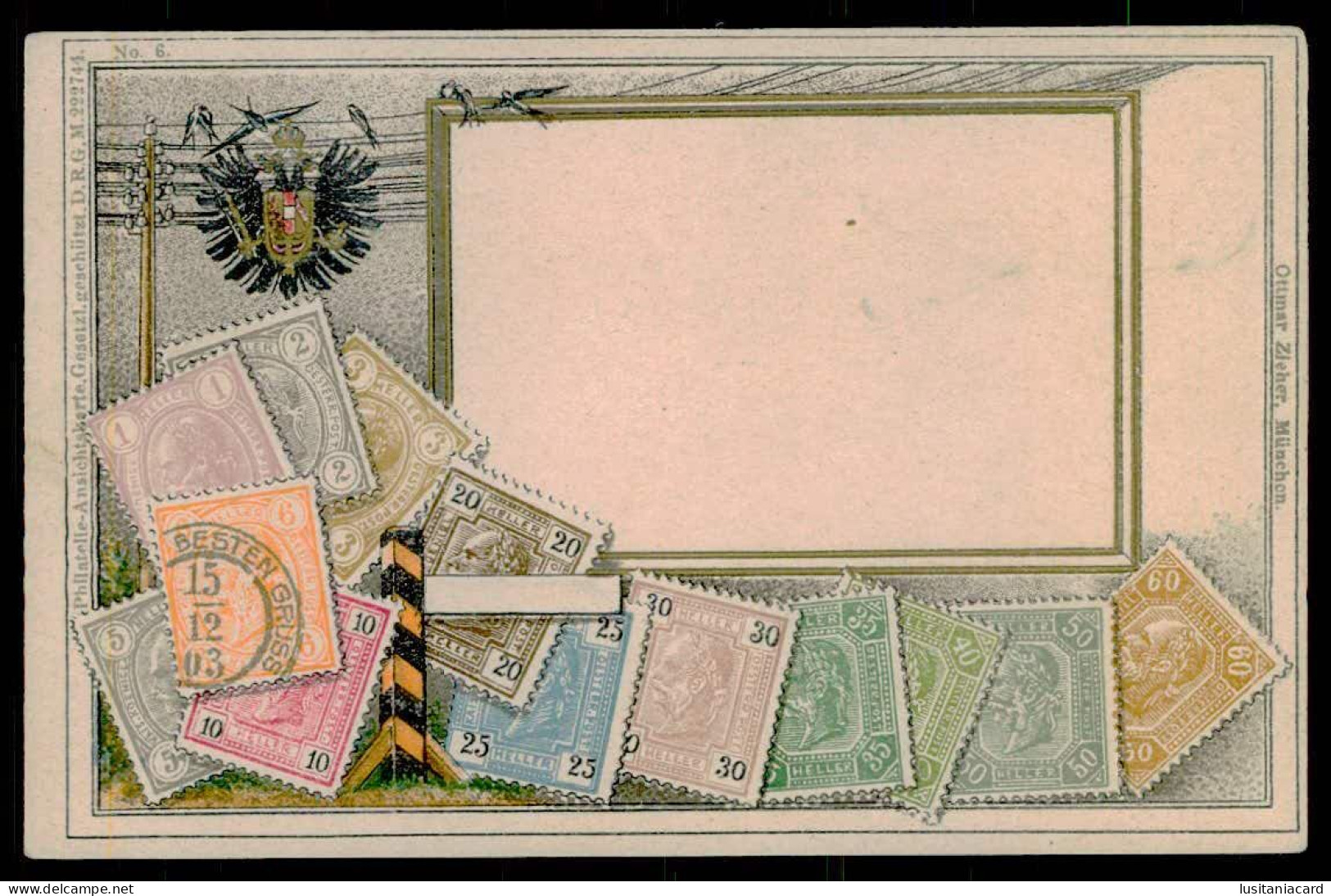AUSTRIA - PHILATELIQUE -  (Ed. Ottmar Zieher Nº 6) Carte Postale - Briefmarken (Abbildungen)