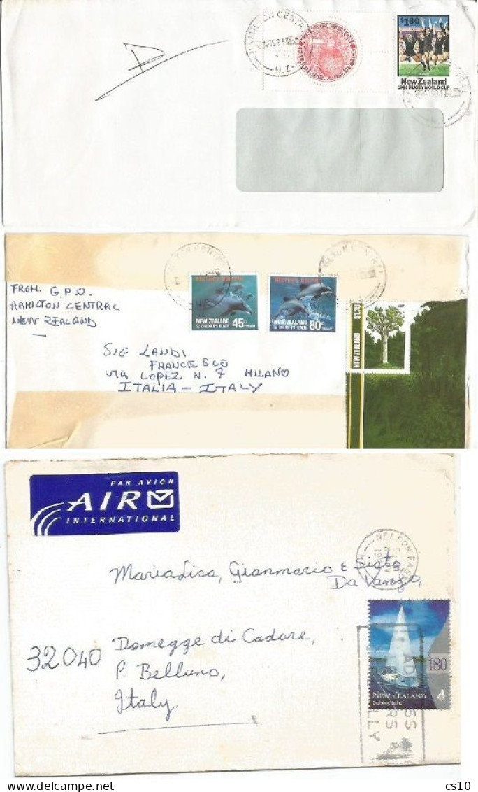 New Zealand #3 Nice Covers With Good / Solo Frankings Kiwi Rugby Champions Dolphins Trees Sailing - Collections, Lots & Series