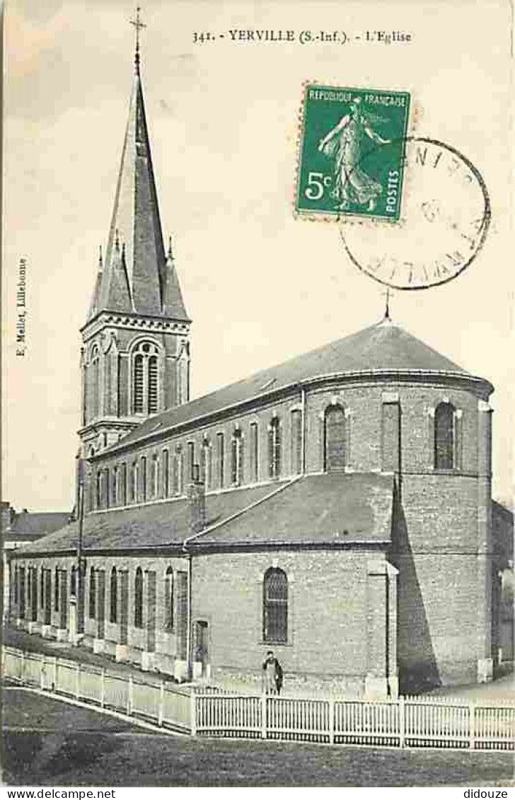 76 - Yerville - L'Eglise - Animée - CPA - Voir Scans Recto-Verso - Yerville