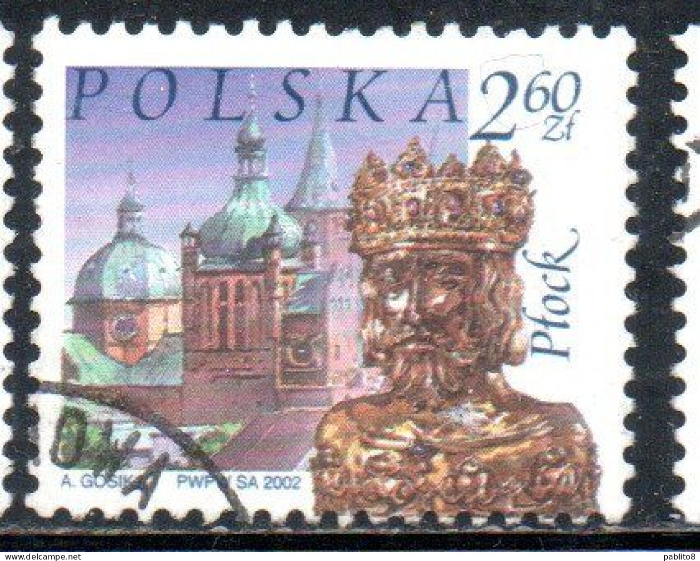 POLONIA POLAND POLSKA 2002 CITY CASTLE RELIQUARY OF ST. SIGISMUND PLOCK 2.60z USATO USED OBLITERE' - Used Stamps