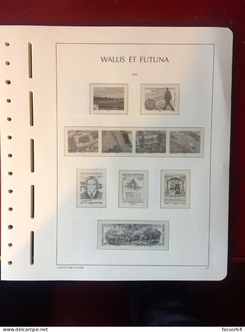 Colonie Française Wallis Et Futuna  21 Feuilles Préimprimés Avec Bande Leuchtturm 2003/2008 - Für Klemmbinder