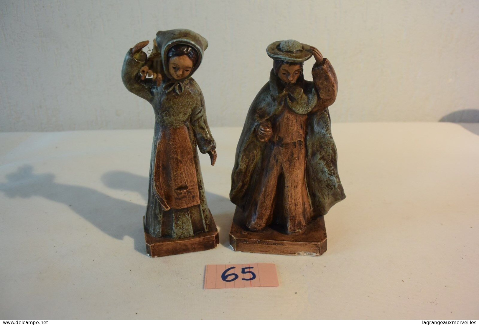 C65 2 Authentiques Statues En Plâtre Grataloup - Gesso