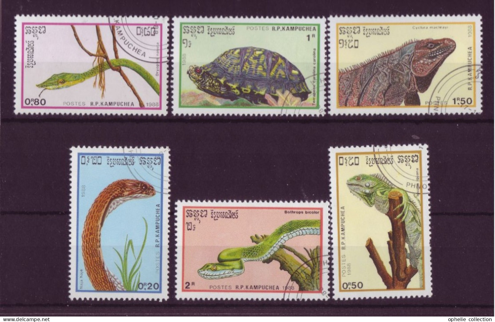 Asie - Kampuchea 1988 - Reptiles - 6 Timbres Différents - 6264 - Kampuchea