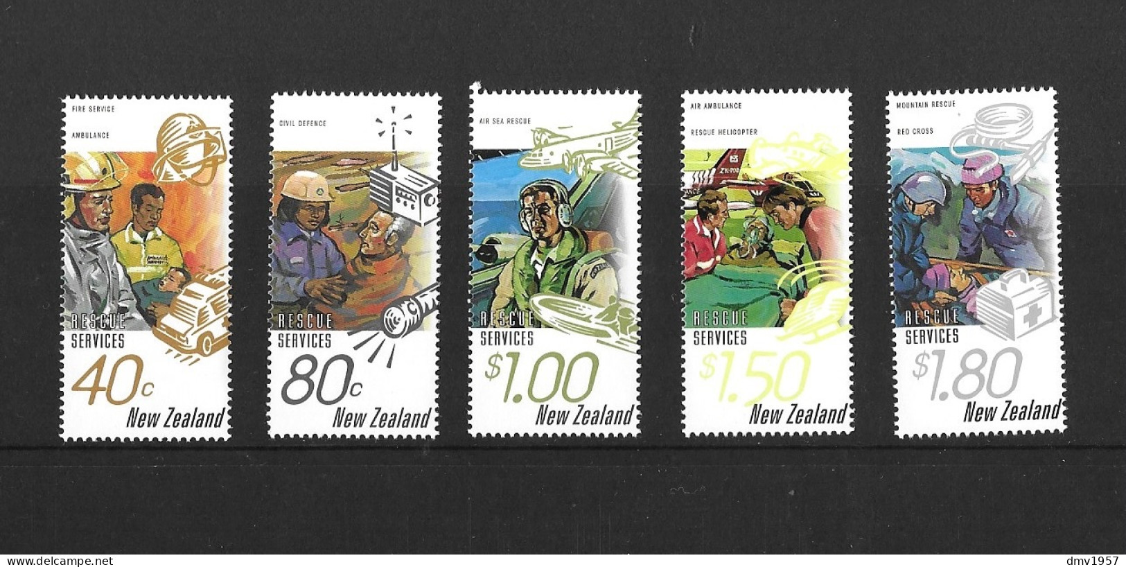 New Zealand 1996 MNH Rescue Services Sg 1979/83 - Blocks & Sheetlets