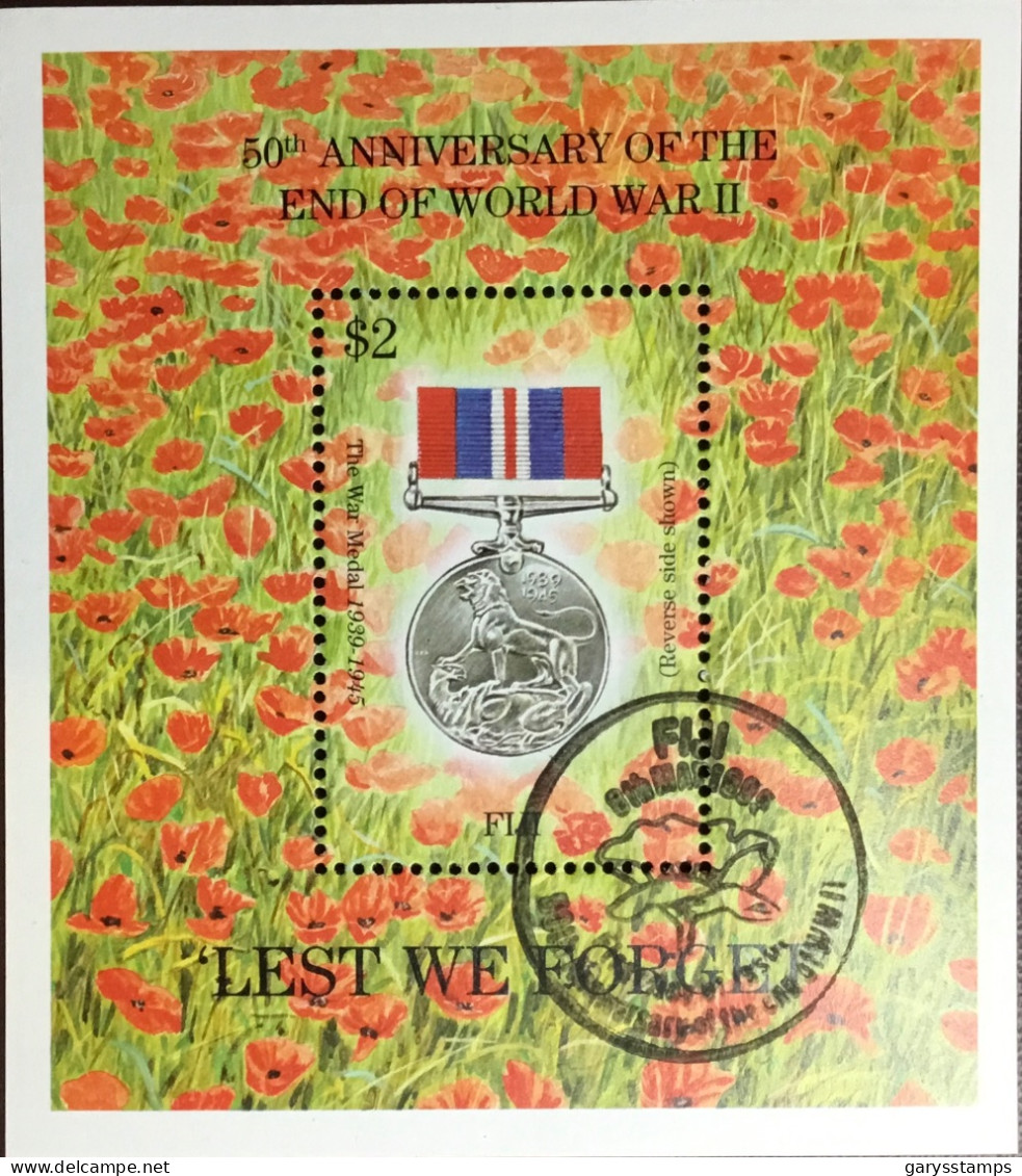 Fiji 1995 World War II Anniversary Minisheet FU - Fiji (1970-...)