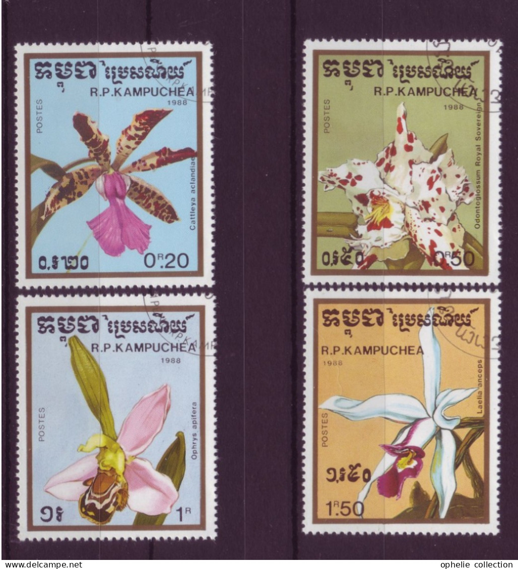 Asie - Kampuchea 1988 - Orchidées - 4 Timbres Différents - 6268 - Kampuchea