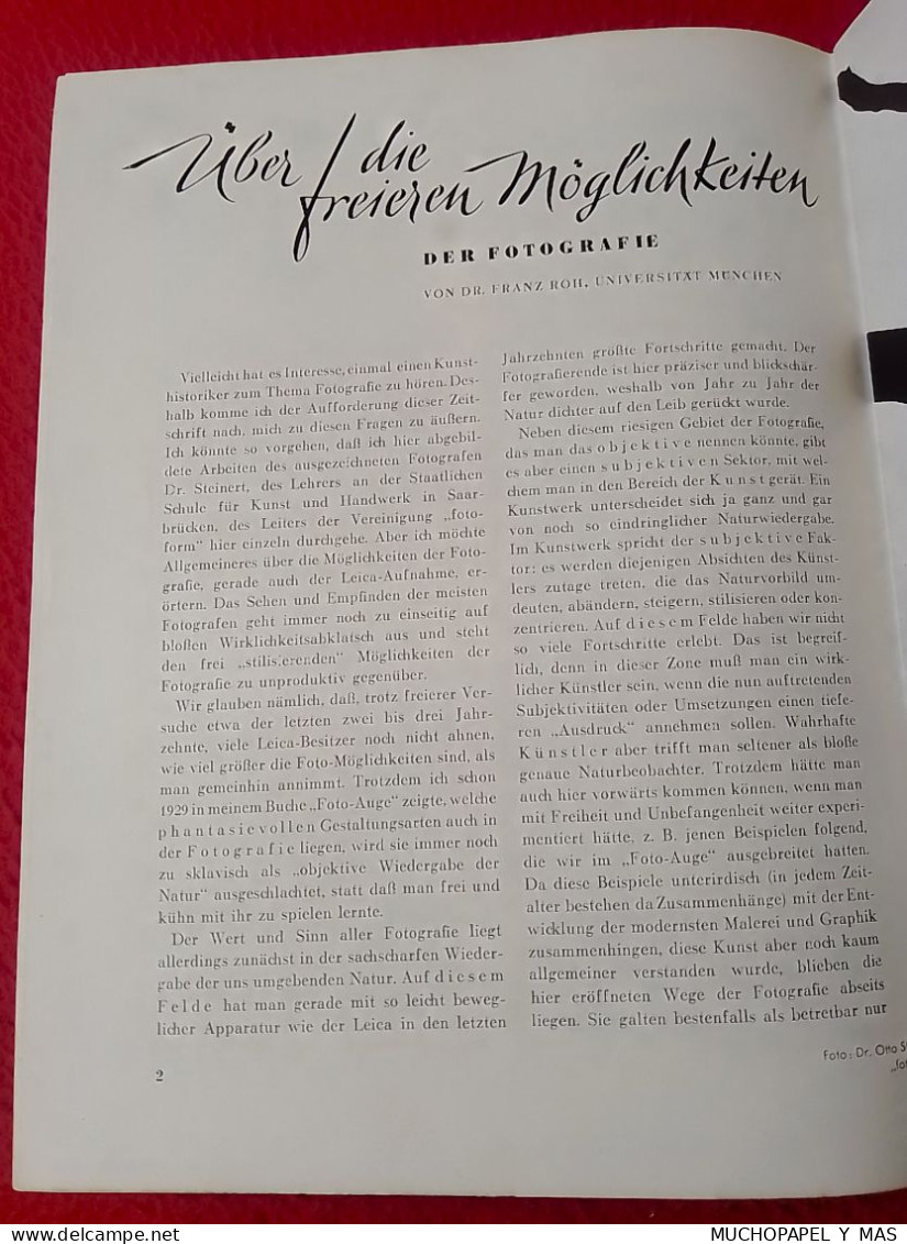 ANTIGUA REVISTA OLD MAGAZINE LEICA FOTOGRAFIE Nº 1 FRANKFURT AM MAIN JANUAR FEBRUAR 1951..FOTOGRAFÍA..VER FOTOS..ESCASA. - Andere & Zonder Classificatie