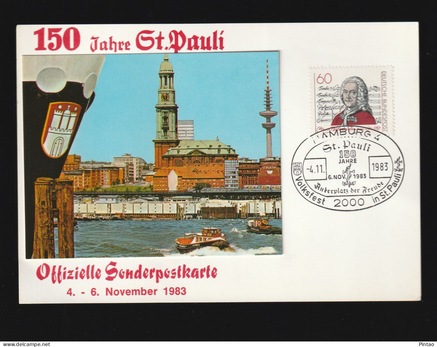 PCN1177- ALEMANHA 1983- NÃO CIRCULADO C/ SELO (CTO)_  BARCOS - Postcards - Used