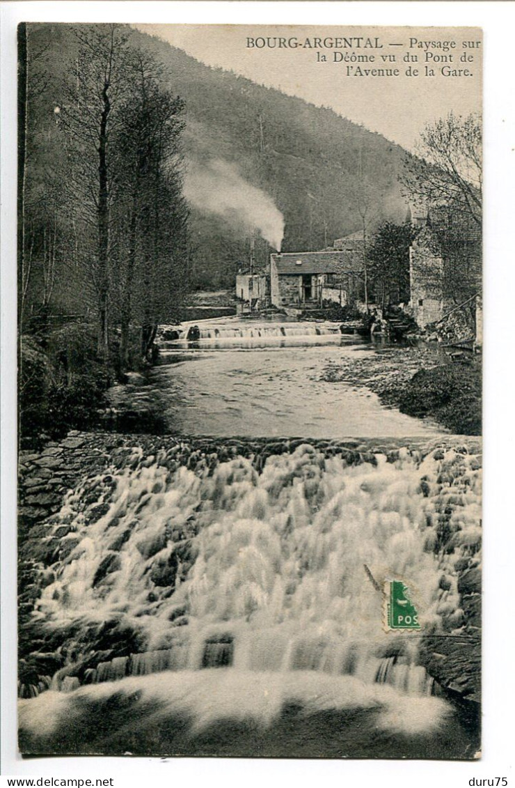 CPA Voyagé 1914 * BOURG ARGENTAL Paysage Sur La Déôme Vu Du Pont De La Gare * Edition Chareyre - Bourg Argental