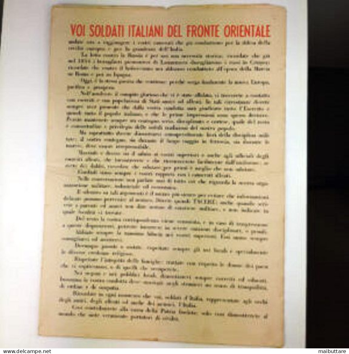 Guida,norme Per Ufficiali E Sottoufficiali Destinati A Raggiungere Il C.S.I.R. (corpo Spedizione Italiana Russia)  1941 - Documenti