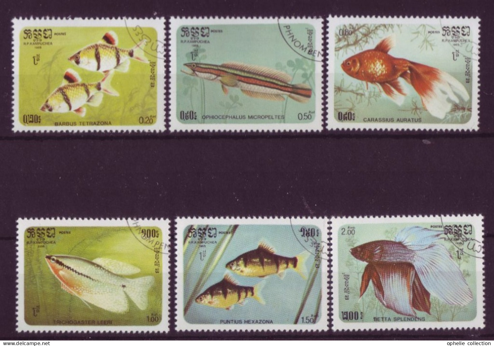 Asie - Kampuchea 1985 - Poissons - 6 Timbres Différents - 6273 - Kampuchea