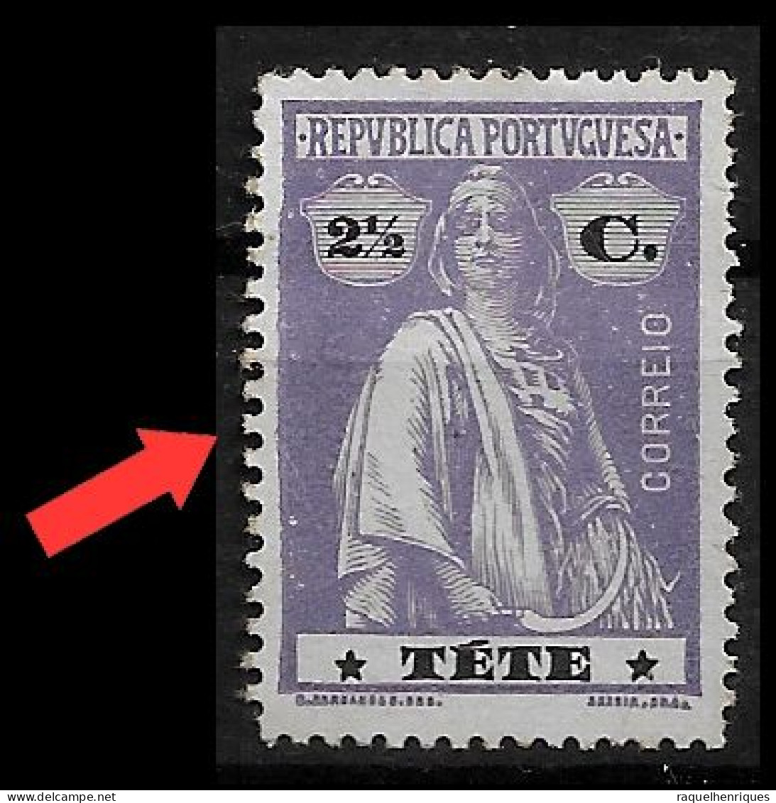 TETE 1914 CERES PRINT ERROR CLICHE VAR. MH NG (NP#72-P16-L6) - Tete