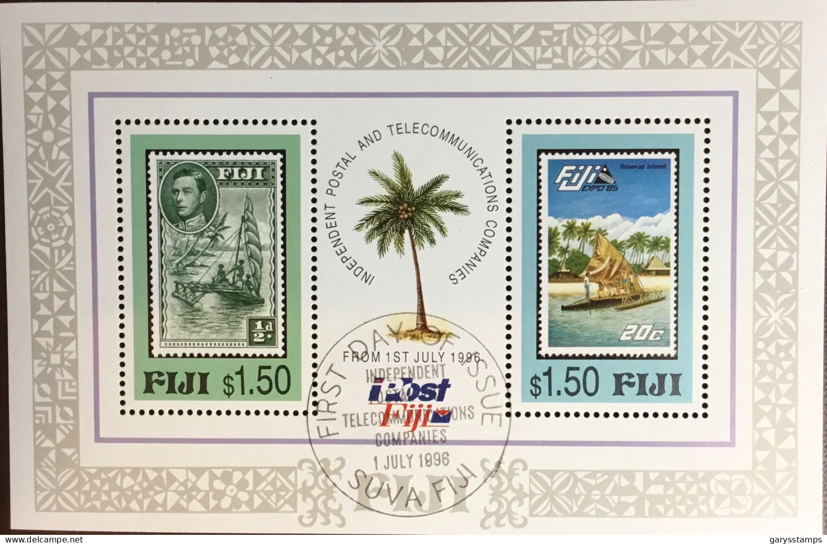 Fiji 1996 Postal & Telecommunications Minisheet FU - Fiji (1970-...)