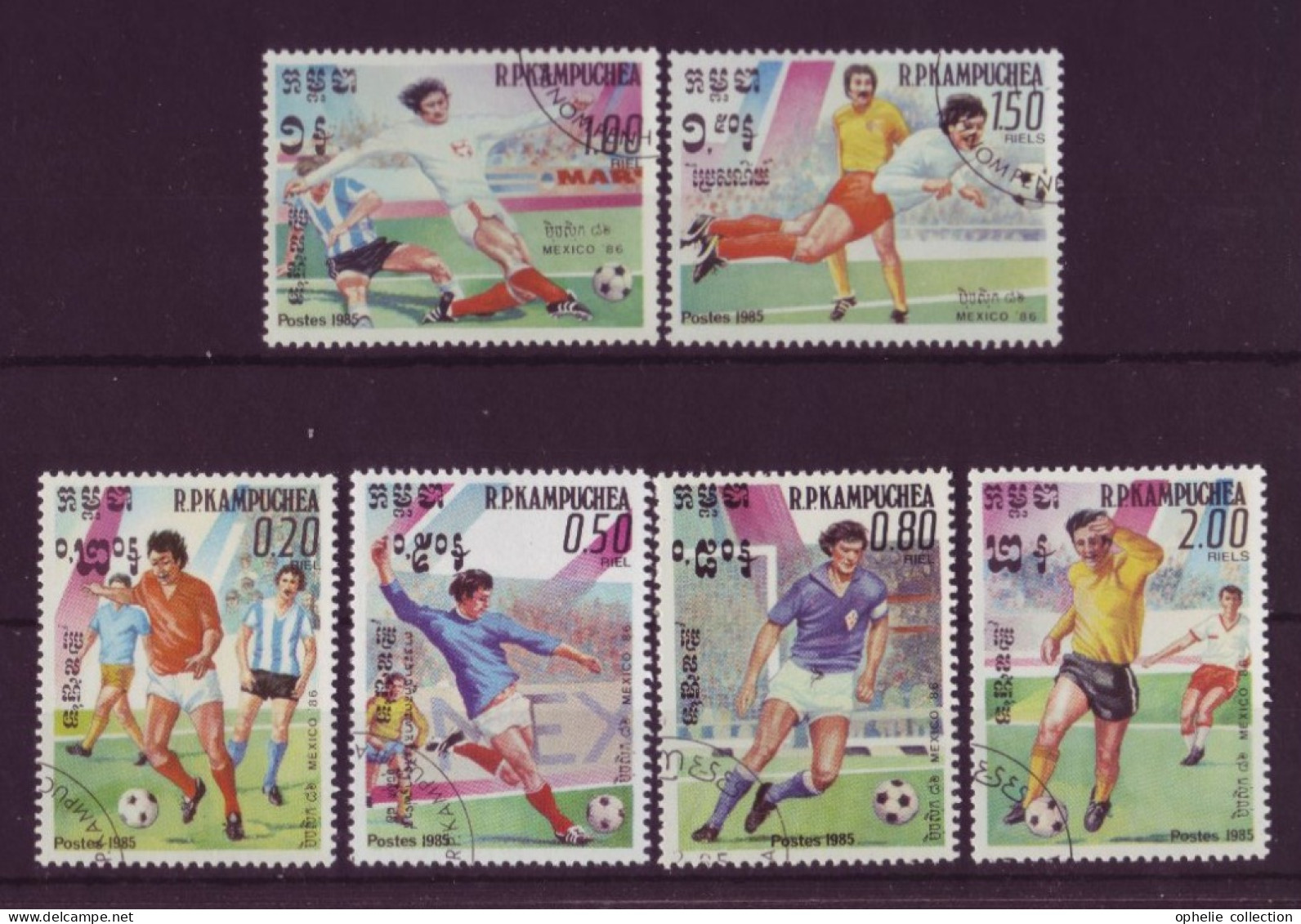 Asie - Kampuchea 1985 - Mexico - Coupe Du Monde De Football - 6 Timbres Différents - 6275 - Kampuchea