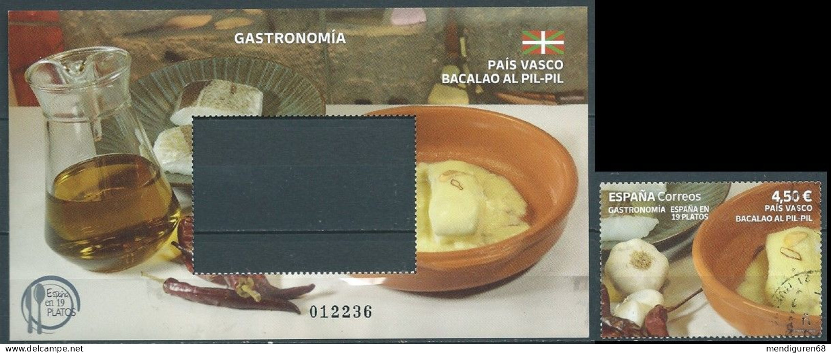 ESPAGNE SPANIEN SPAIN ESPAÑA 2022 GASTRONOMY IN 19 DISHES:BASQUE COD PILPIL BACALAO ED HB5616 MI B5667 YT F5372 SN SH465 - Used Stamps