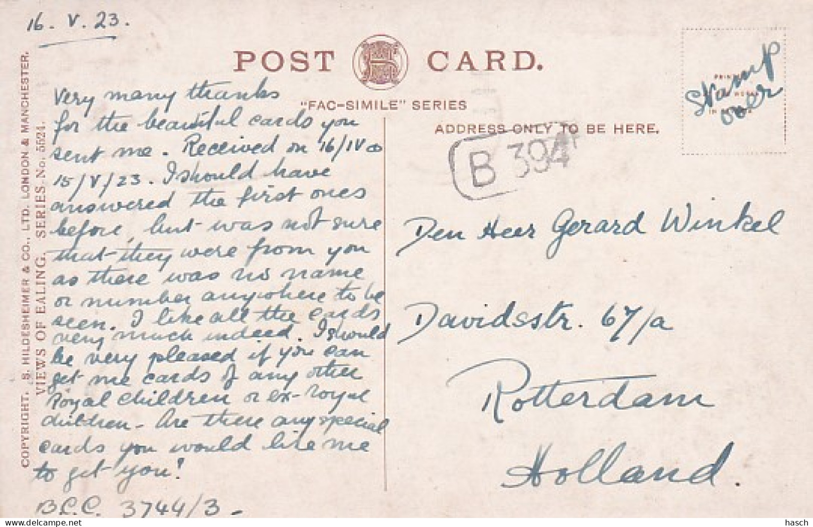 241685Ealing, Perivale And Brent. (postmark 1923) - Middlesex