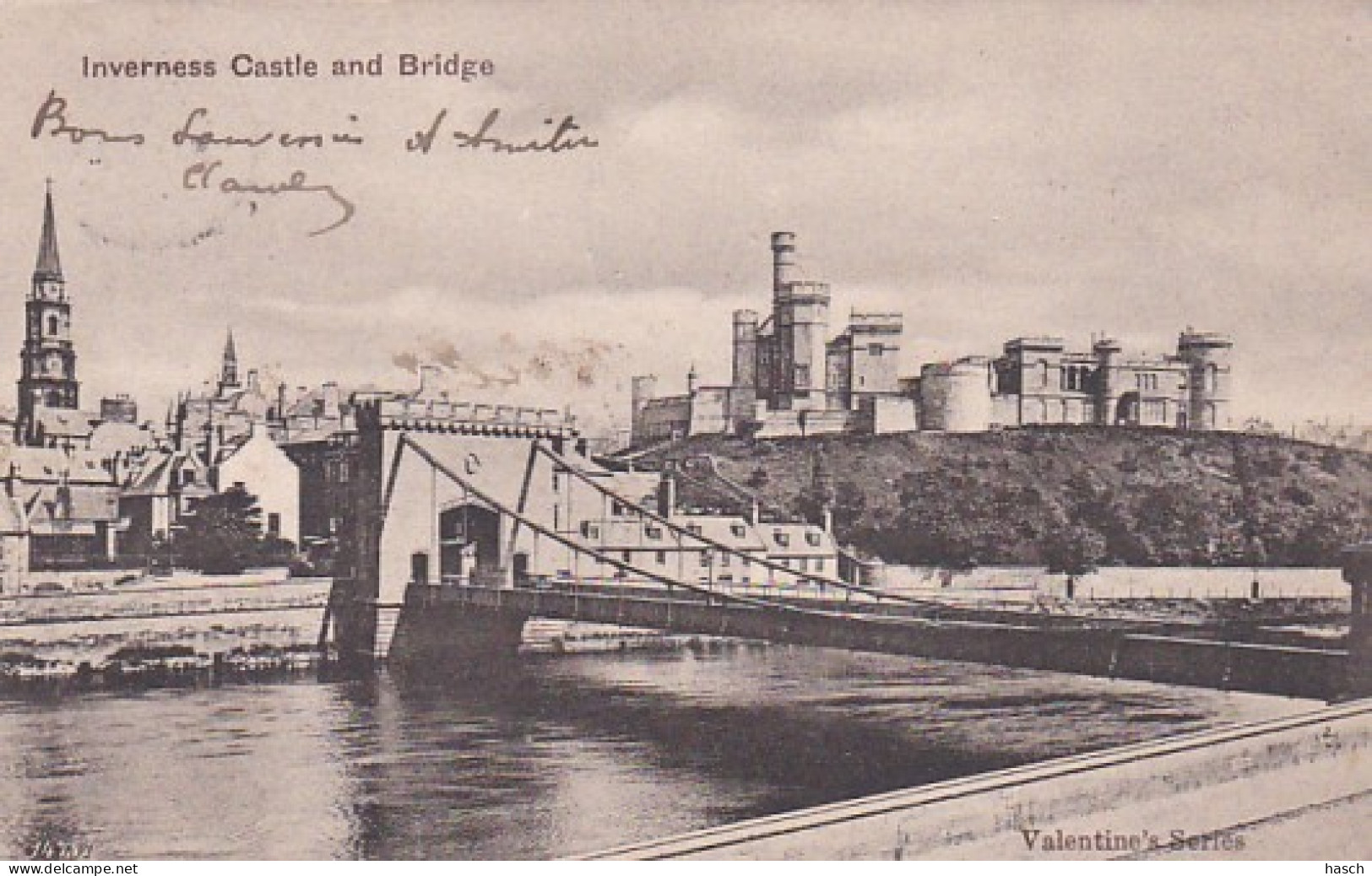 241691Inverness, Castle And Bridge. (poststempel 1906) - Inverness-shire