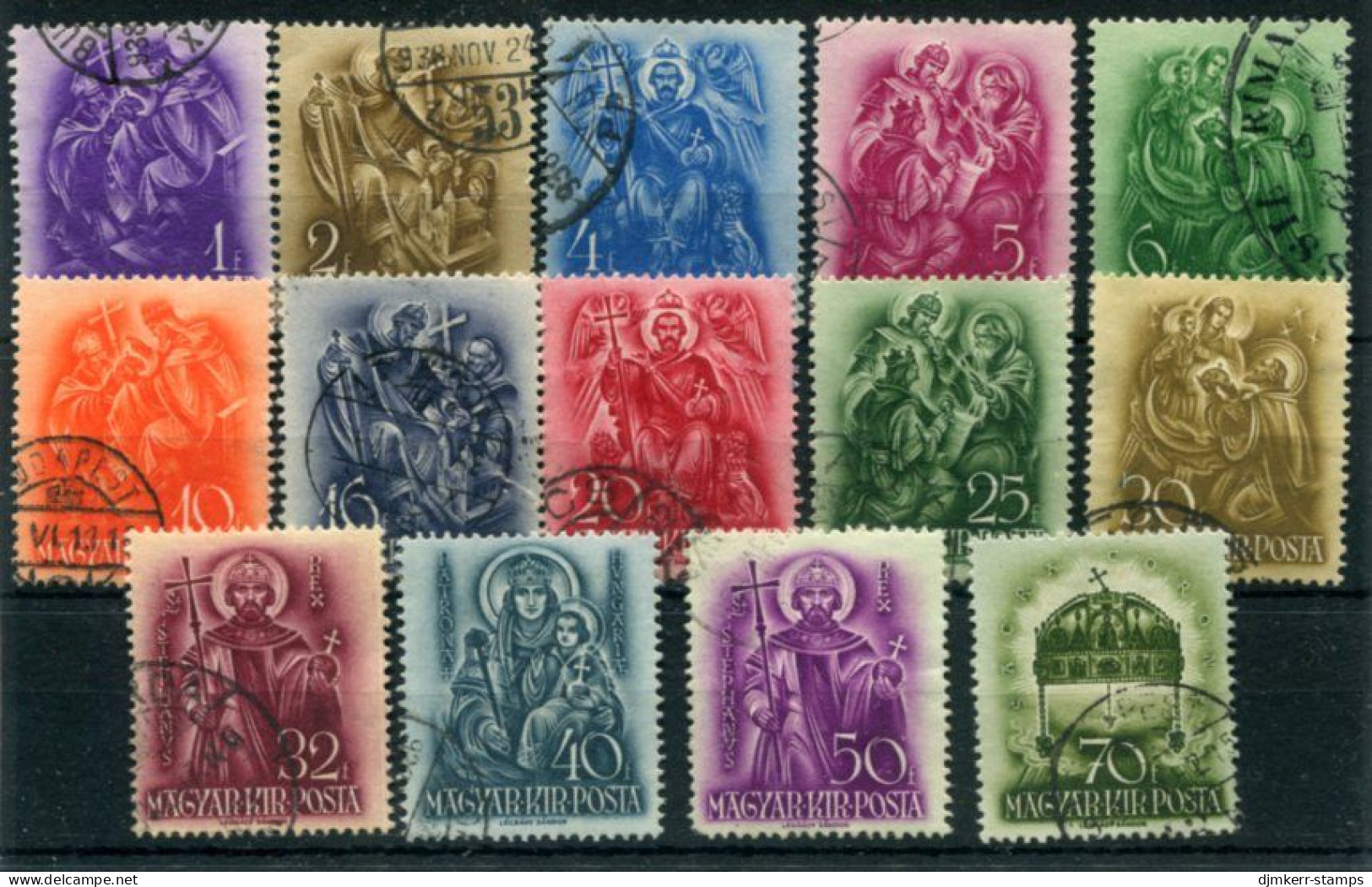 HUNGARY 1938 St.Stephen 900th Anniversary Used.  Michel 551-64 - Used Stamps