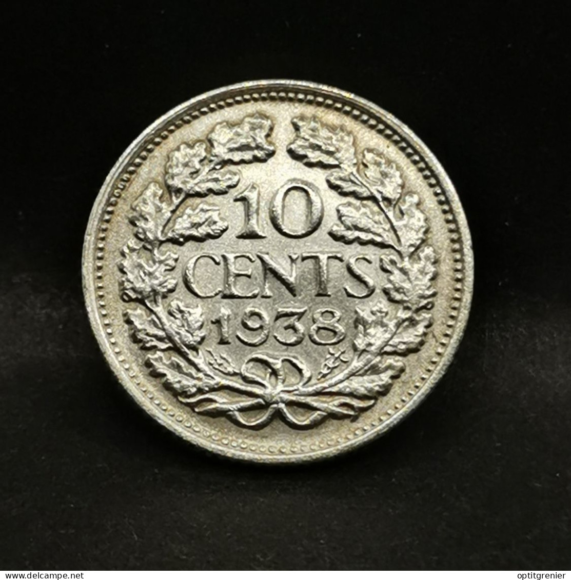 10 CENTS ARGENT 1938 WILHELMINA PAYS BAS / NEDERLAND SILVER - 10 Cent
