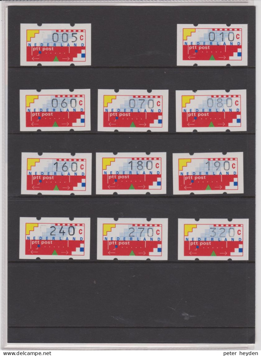 1991 Netherlands Nederland ATM Klüssendorf Set Of 11 In Presentation Pack ~ Nederland Niederlande - Automatenmarken [ATM]