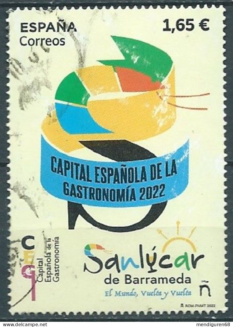 ESPAGNE SPANIEN SPAIN ESPAÑA 2022 SANLUCAR DE BARRAMEDA CAPITAL OF GASTRONOMY USED ED 5562 MI 5613 YT 5318 SG 5562 - Usati